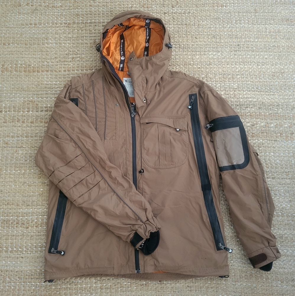 Mission Six Snowboard Jacket, men's medium, brown or dark tan